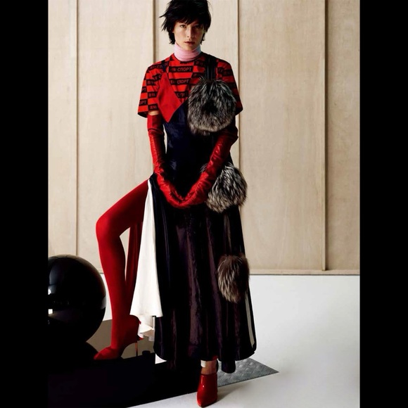 CÉLINE SILVER FOX FUR POM POM & BLACK LEATHER BOA SCARF BY PHOEBE PHILO - Picture 11 of 16